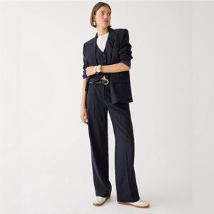 J.Crew Collection full-length Sydney wide-leg pant in pinstripe Italian wool
